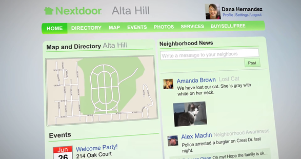 visuel nextdoor un réseau social utile dans l'immobilier
