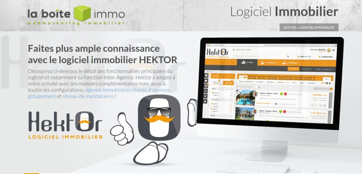 Hektor : logiciel immobilier par La Boite Immo - illustration site internet