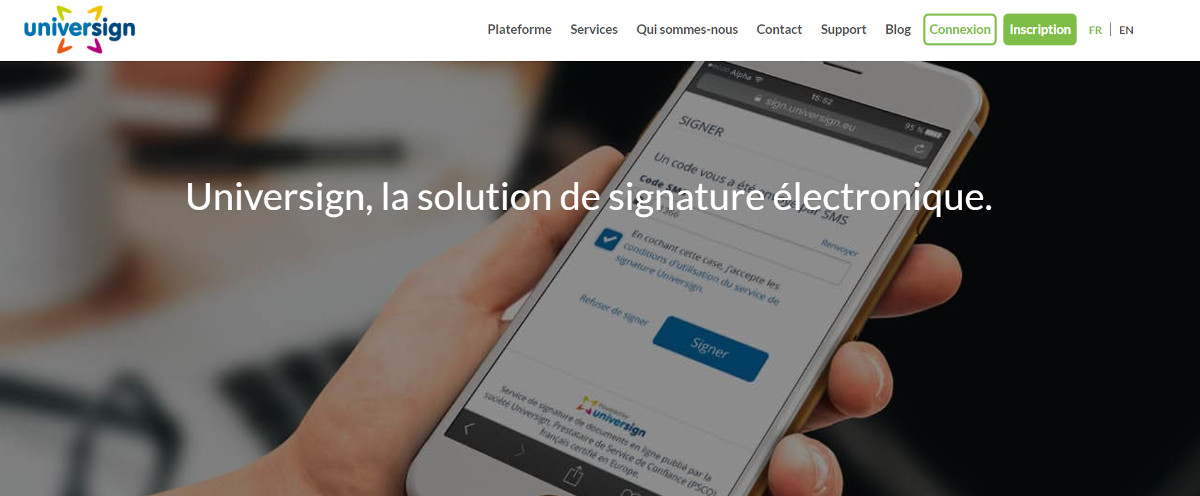 Universign Signature Electronique Immobilier Homepage