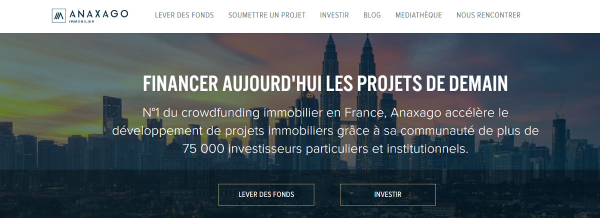 Anaxago Crowdfunding Immobilier Homepage