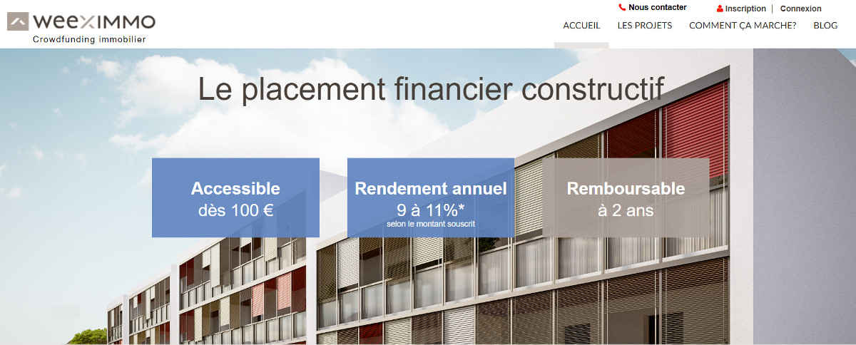 Weeximmo Crowdfunding Immobilier Annuaire Homepage