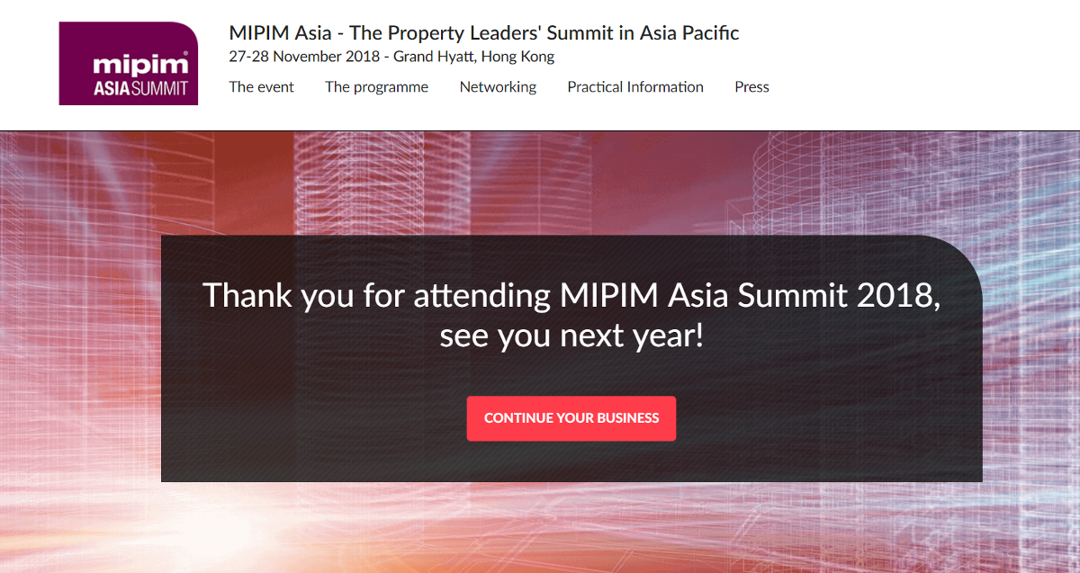 Mipim Asia Salon Immobilier 27 28 Novembre 2019 Hong Kong Grand Hyatt