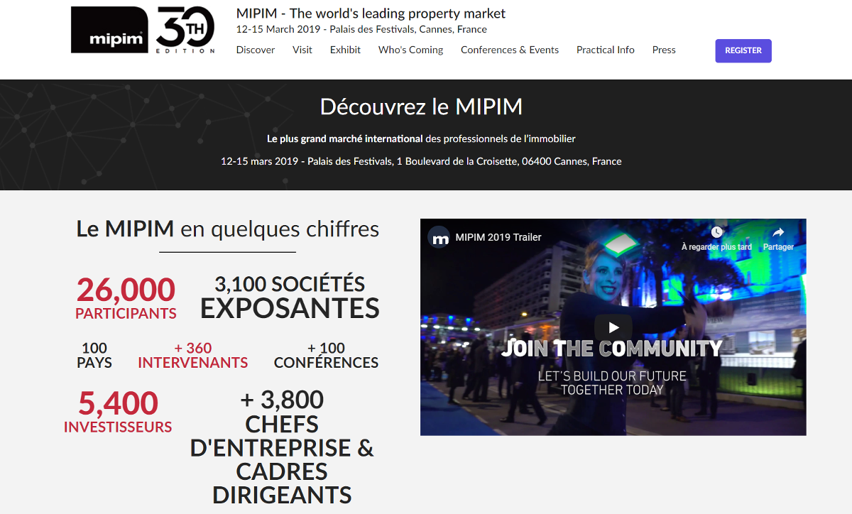 Mipim Salon Immobilier Cannes 12 Mars 2019