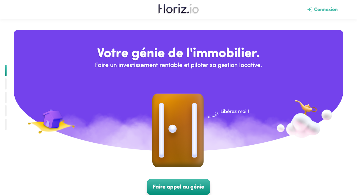 Horiz.io Ex Rendement Locatif Homepage Startup Immobilier Proptech Investissement