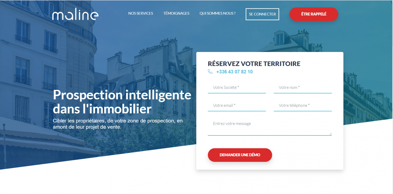 Maline Immobilier Homepage Proptech