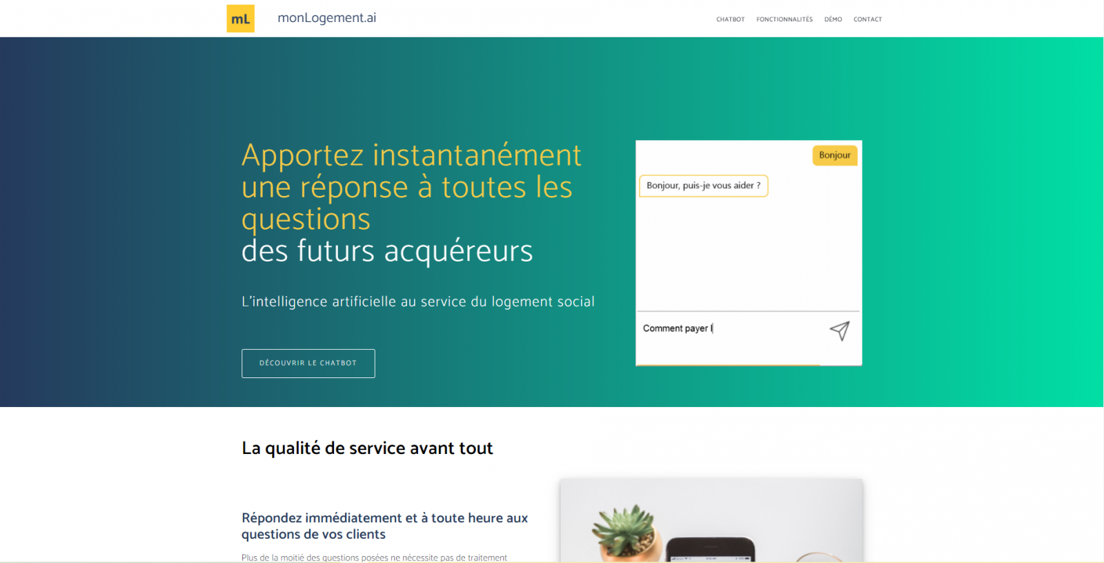 Monlogement.ai Homepage Startup Gestion Locative