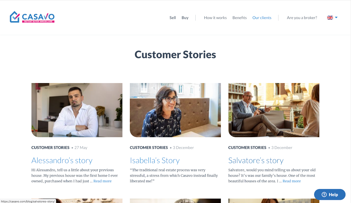 Casavo Customer Stories Avis Clients Site Internet Immobilier