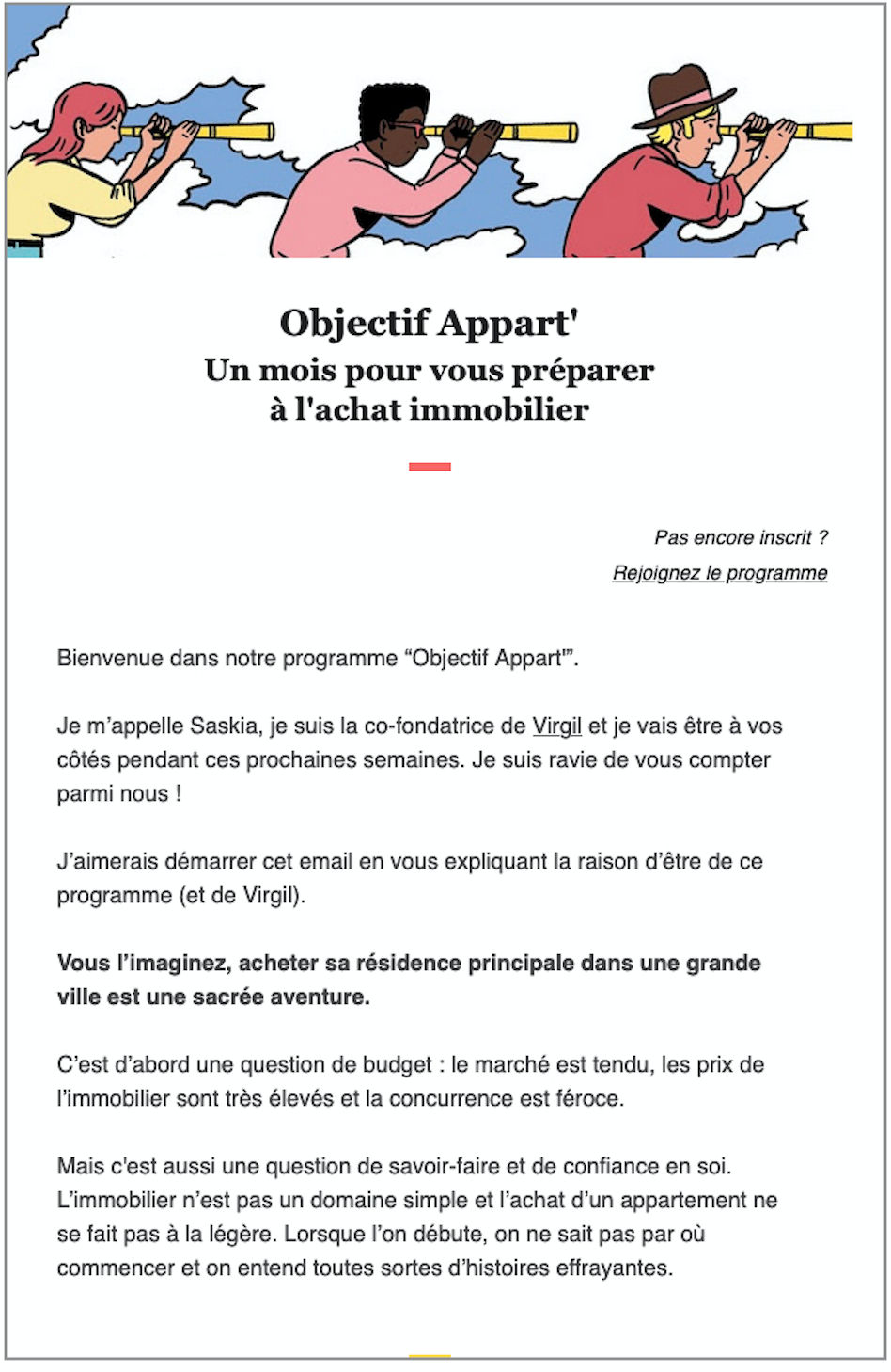 Exemple Newsletter Virgil Stratégie Followup Primo Accédants Immobilier 1