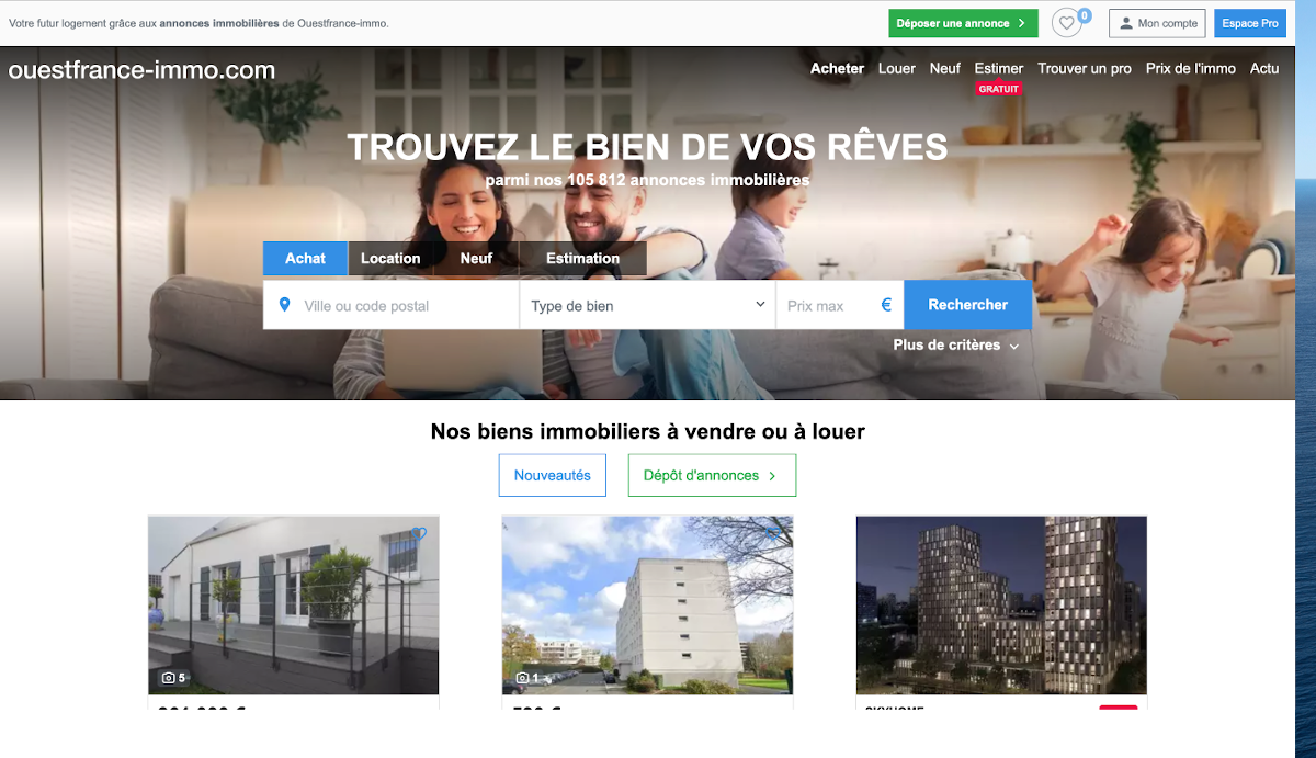 Ouest France Immo Homepage Portail Immobilier Cession Pme