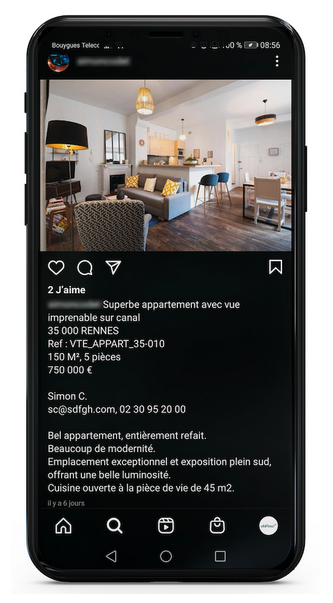 Mockup Ubiflow Publication Annonces Instagram Immobilier Immo2