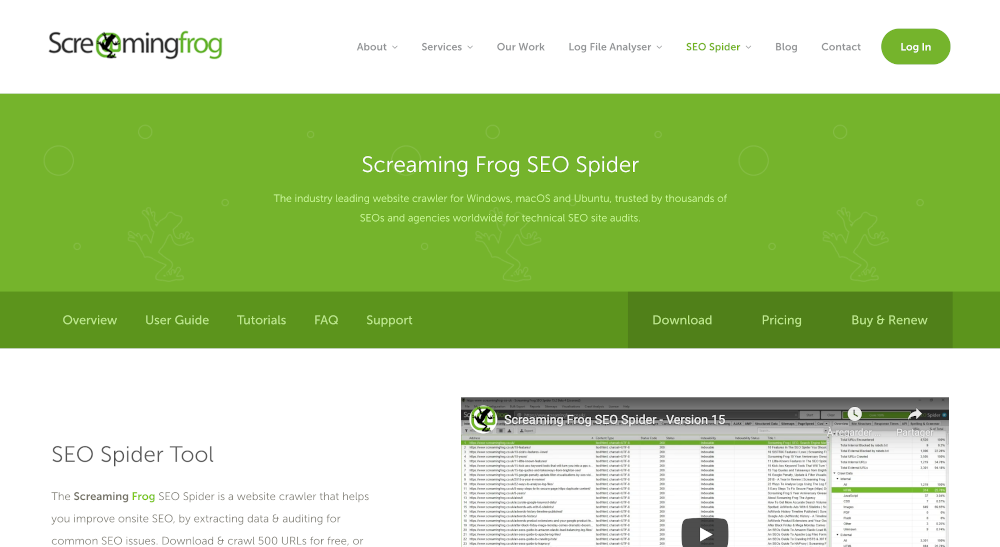 Screaming Frog Spider Homepage Outil Seo agence immobilière Immobilier