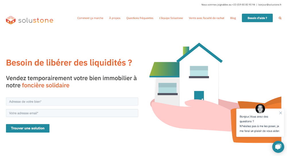 Solustone Homepage Fonciere Soldiaire Startup Proptech Rent2021 Immo2