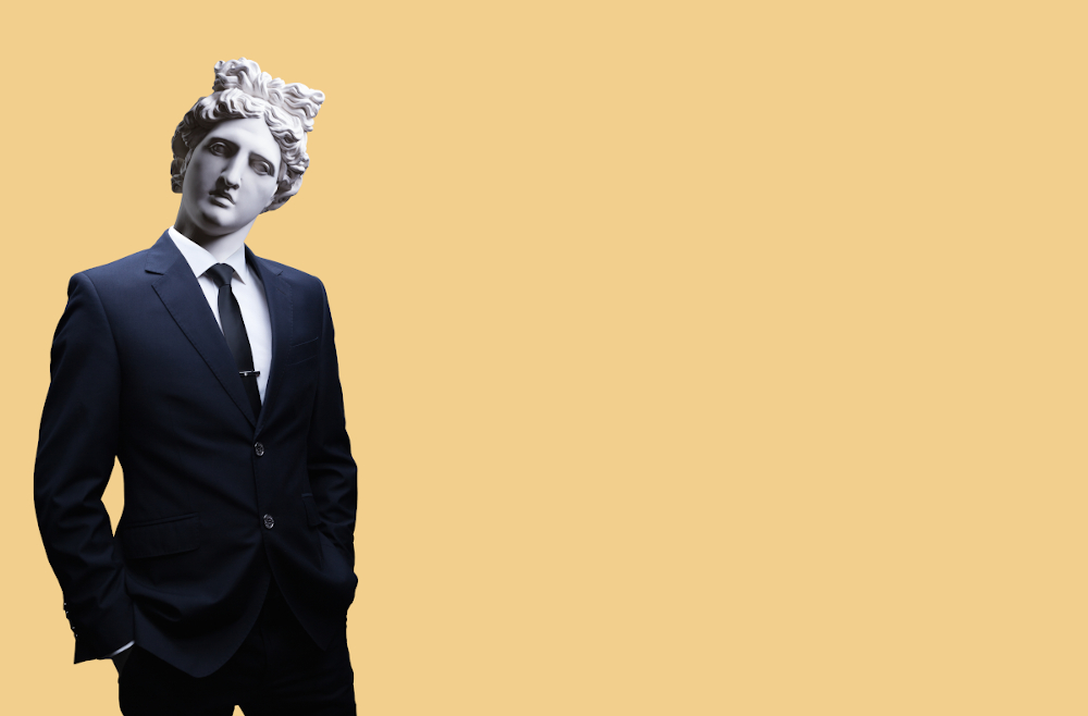 Modern,art,collage.,concept,portrait,of,a,businessman,pointing,finger