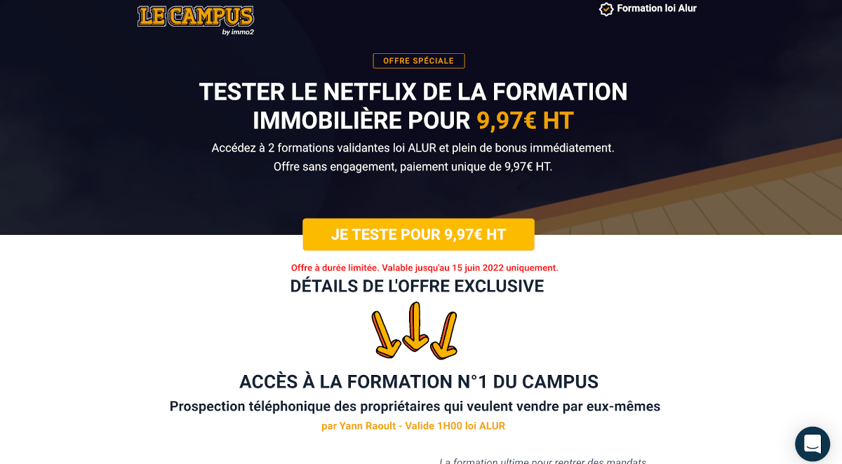 Offre Le Campus Formation Immobilier Immo2