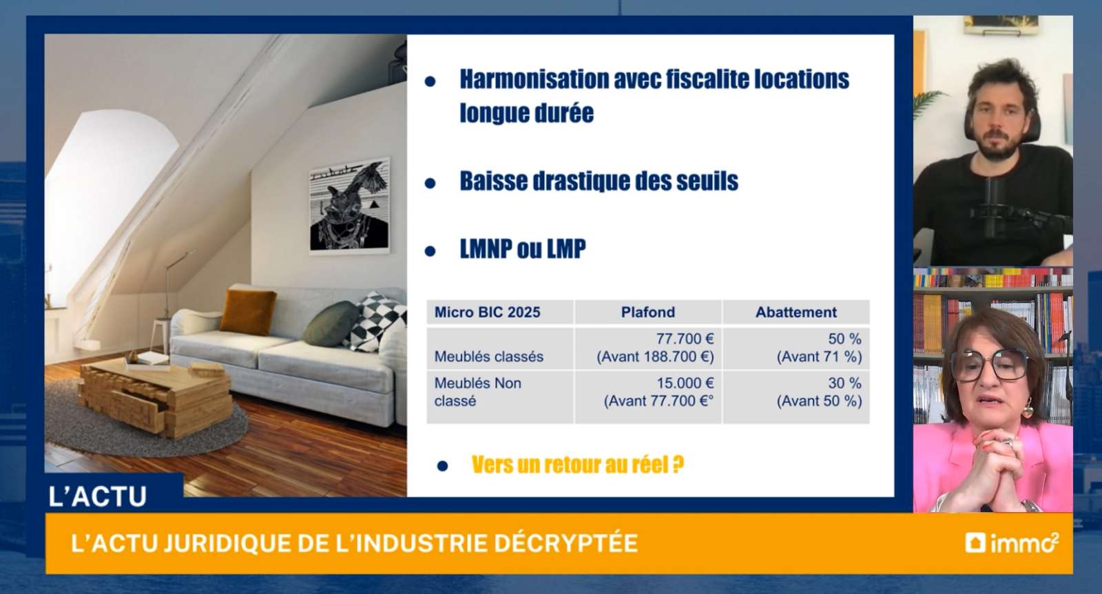 actus juridiques de l'immobilier :  finn des avantages fiscaux de la LMNP / LMP