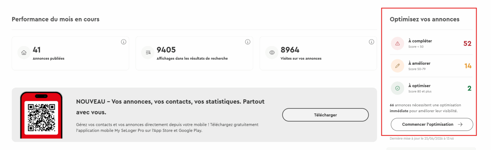 Score de qualité SeLoger : Retrouvez vos score dans MySeLogerPro
