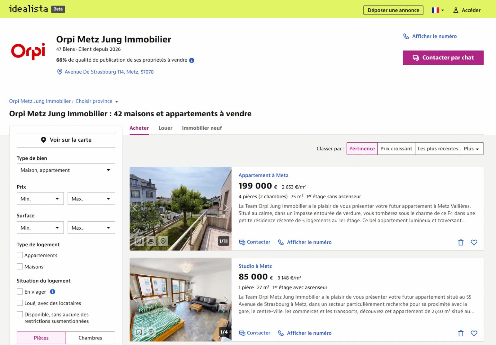 Les annonces des agences Orpi sont déjà présentes sur idealista